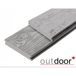 Террасная доска ДПК Outdoor 3D 140*25*3000 мм. полнотелая STORM/OCEAN GREY серая микс