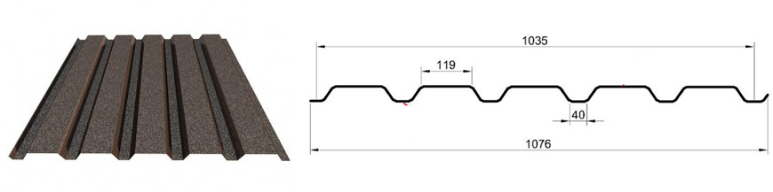Профнастил МП-35х1035-A,B